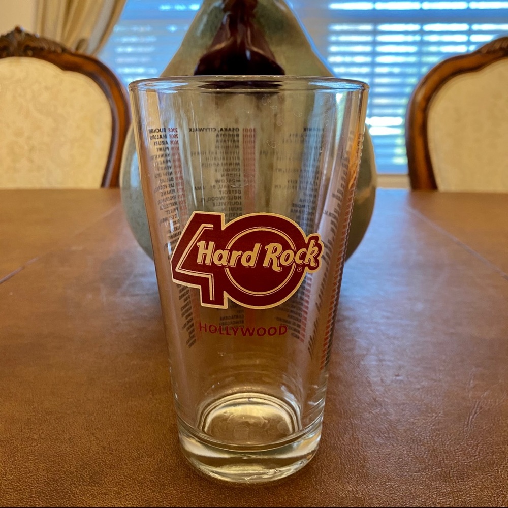 Tall Hard Rock 40th Anniversary Glass Tumbler